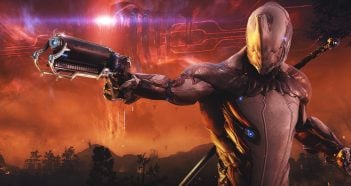 Warframe statistics: Game character holding a gun